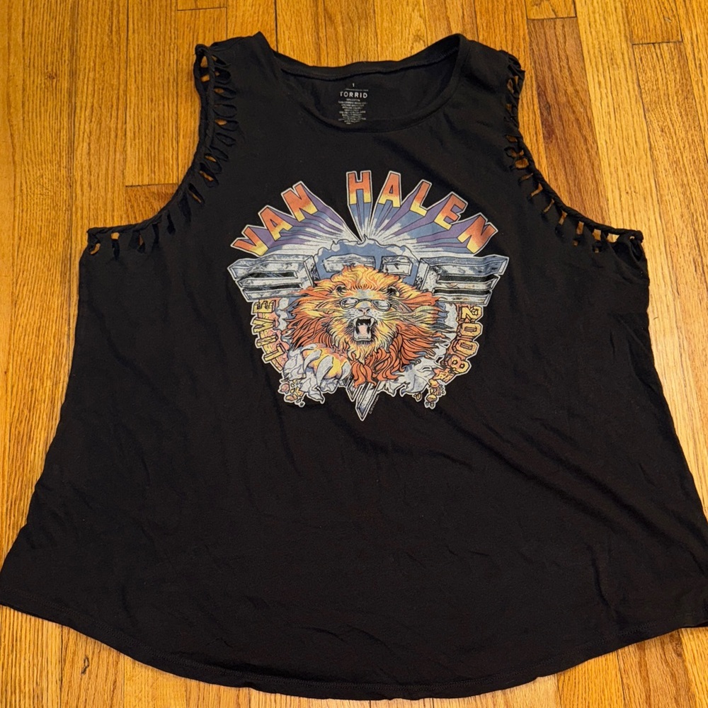 Torrid Black Van Halen Graphic Muscle Tee